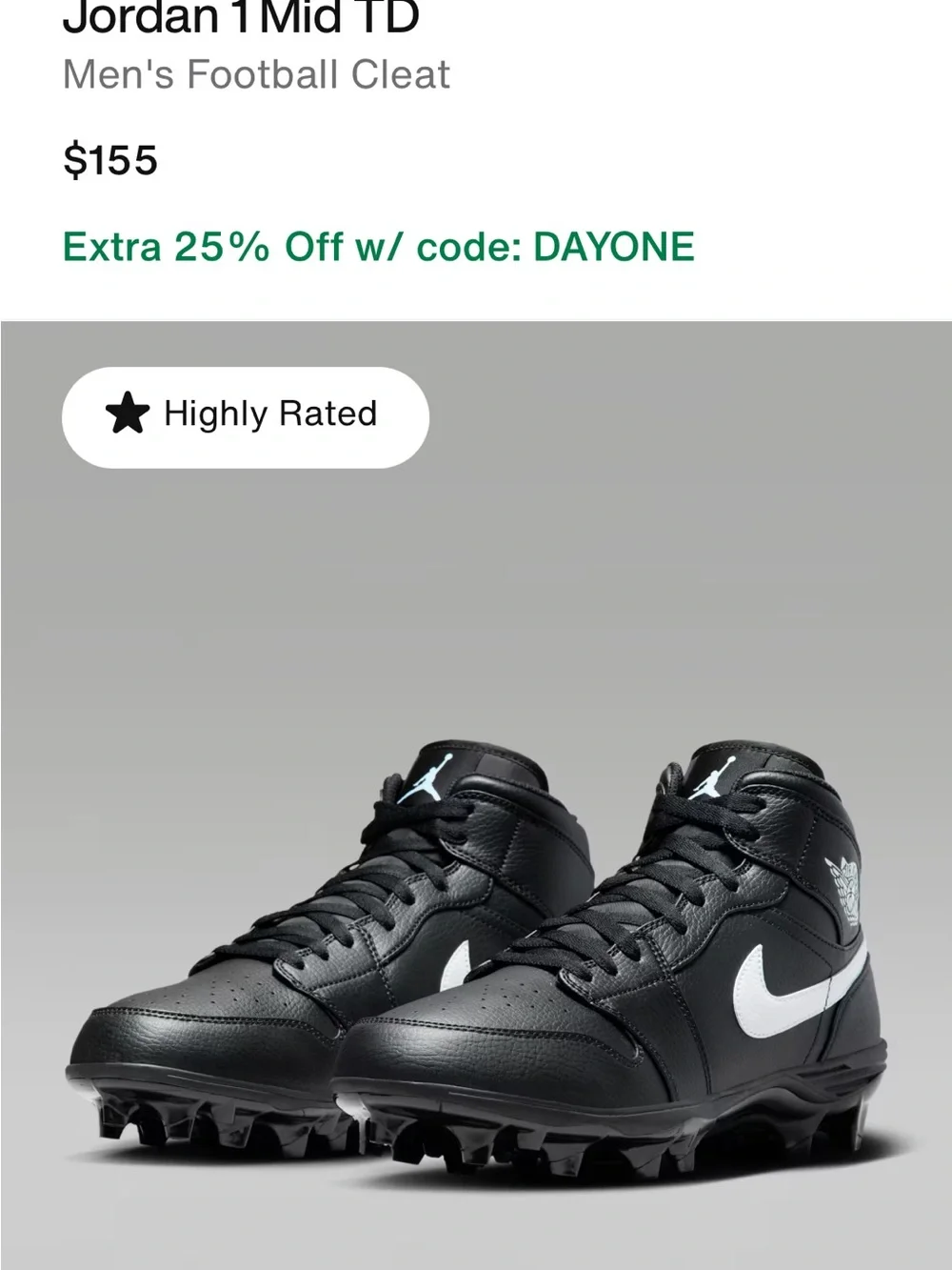 Jordan Men's Football Cleat - Black
